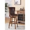 Armen Living Raleigh 26" Counter Height Swivel Kahlua Faux Leather and Chestnut Wood Arm Bar Stool LCRABAARKACH26 - alternate 4